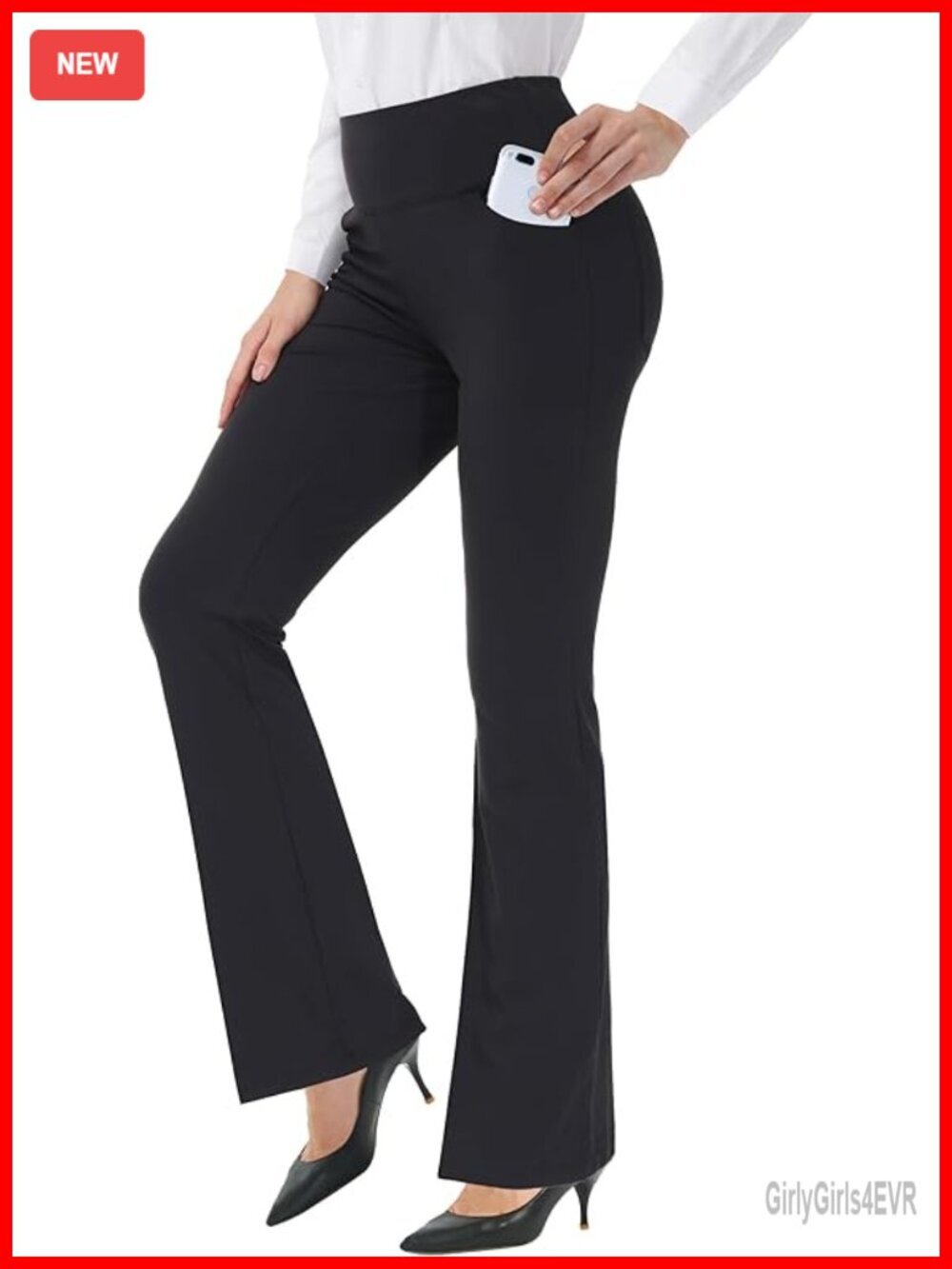Bootcut Yoga Pants High Waist Dress Pants Flare Leggings 27"-37" Inseam Workout